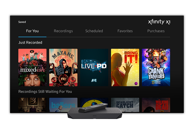 Xfinity X1 on TV